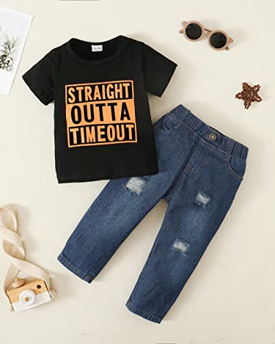 XUANHAO Boys Clothes 3T Toddler Boys Outfits 4T Summer Boy Clothing Plaid Shirts Tops Denim Jeans Pants Outfit 3T 4T Spring Clothes For Little Boys