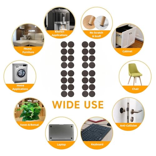 Furnigear Non Slip Furniture Pads - Self Adhesive Rubber Anti Skid Pads Grippers Rubber Chair Feet Furniture Pads for Hardwood Floors -Protectors for Furniture Table Legs Anti Slip 32 Pcs 1-1/2" Round