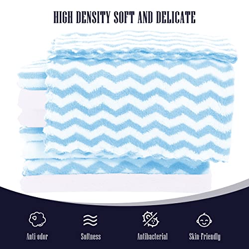 8 Pack Super Soft Baby Burp Cloths, Baby Washcloths, Ultra Absorbent Large Newborn Burping Cloth for Boy and Girl, Milk Spit Up Rags, Unisex for Baby Sensitive Skin, Aquamarine and White,16 × 12 Inch
