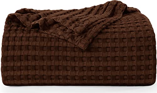 Utopia Bedding Cotton Waffle Blanket 300 GSM (Navy - 60x50 Inches) Soft Lightweight Breathable Bed Blanket Throw Size Layering Any Bed for All Season