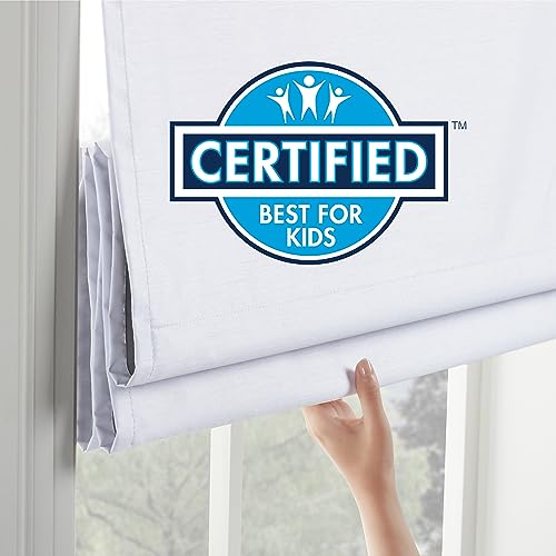ECLIPSE Darien Insulating Blackout Cordless Lined Window Roman Shade for Living Room, 35 in x 64 in, Silver
