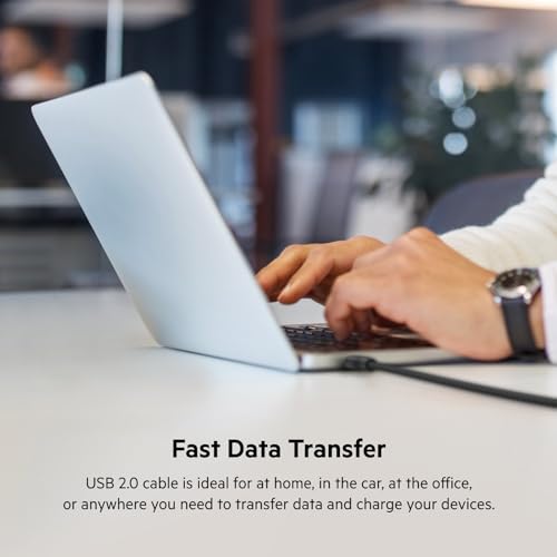 Belkin USB-C to USB-C Cable, BoostCharge Braided Power Cable (2M, 6.6ft), Fast Charging Cable w/ 100W Power Delivery, USB-IF Certified for iPhone 15, MacBook, Chromebook, Samsung Galaxy & More - Black