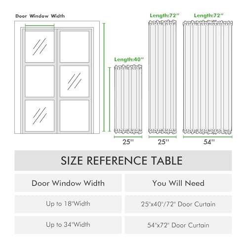 MIULEE Sidelight French Door Blackout Curtain Thermal Insulated Drapes Light Blocking Window Treatment Curtain for Narrow Glass Door Rod Pocket with Tieback 25 inch by 72 inch Black 1 Panel