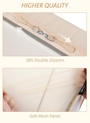 Bagail Ultralight Packing Cubes 7 Set, 3 Compression Packing Cubes 3 Packing Organizers With 1 Shoe Bag-Beige