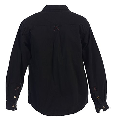 Gioberti Men's 100% Cotton Brushed and Soft Twill Shirt Jacket with Flannel Lining, Black, S