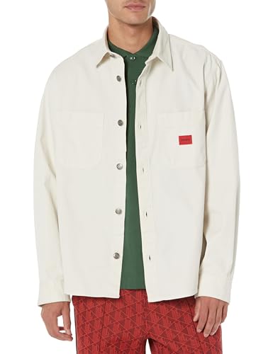 HUGO Long Sleeve Oversized Button Up Shirt Light Taupe