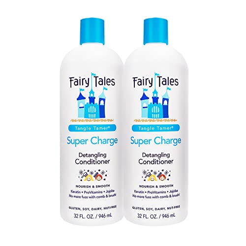 Fairy Tales Tangle Tamer Super Charge - Detangling Conditioner for Kids - Paraben Free, Sulfate Free, Gluten Free, Nut Free- 32 oz (2 Pack)
