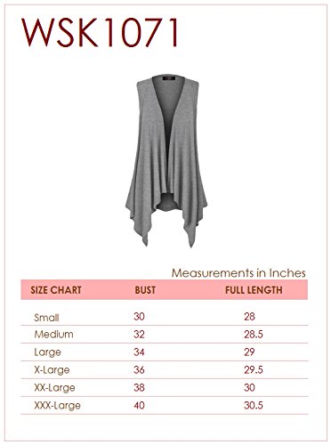 WSK1071 Womens Lightweight Sleeveless Draped Open Cardigan M Wine