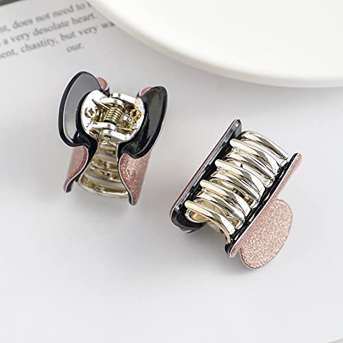 Small Hair Clips, Cute Checkerboard Hair Claw Clips for Women 1.57 inch Hair Clip for Girls Acrylic Plastic Hair Jaw Clamp Pack of 12 (Color A)