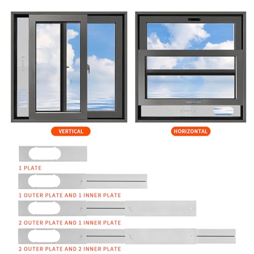 DSHFKLX Portable Air Conditioner Window Vent Kit with 5.1” Diameter Hose for Exhaust Hose Adapter for Adjustable Universal AC Panel Seal Plates for Sliding Window (Dia 5.1 Inchs)