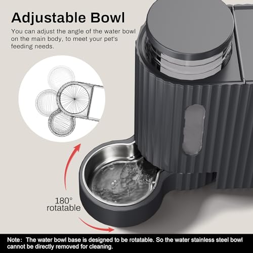 Gardner Pet Automatic Gravity Cat Food Feeder and Water Dispenser Stainless Steel Two-in-One Set Large Capacity Dispenser for Pets Dogs, Puppies, Kittens