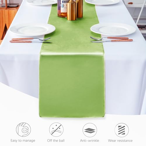JEVIX 20 Pack Satin Table Runner 12 X 108 Inch Silk Table Runner for Party,Wedding, Birthday, Banquets,Decoration(Orange)