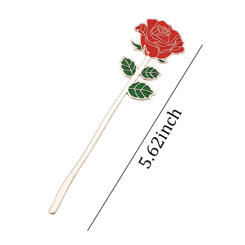 Red Rose Bookmark for Women Book Lovers Metal Bookmarks Gifts for Mom Mother Mothers Day Birthday Gifts for Her Girlfriend Valentines Day Gifts for Wife Book Page Holder Reading Accessories