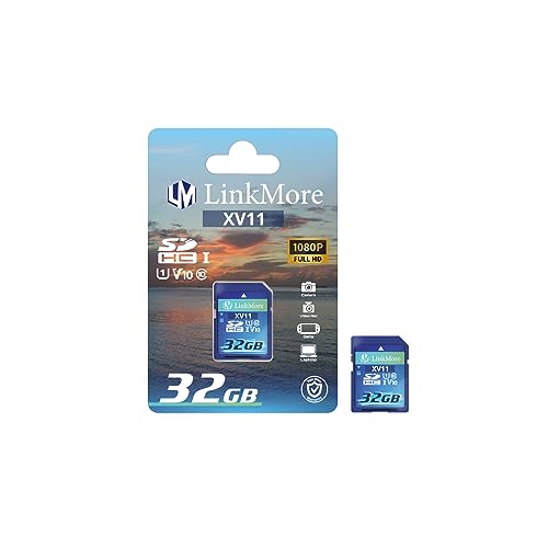 LinkMore XV11 SDHC Card 32GB Compatible with Camera, PC, UHS-I, U1, V10, Class 10, Read Speed Up to 96 MB/s, Write Speed Up to 25MB/s