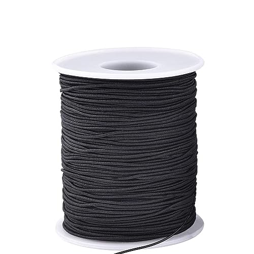 Elastic String for Bracelets, 1 mm x 110 Yards Sturdy Stretchy Elastic Cord for Jewelry Making, Necklaces, Beading - Black