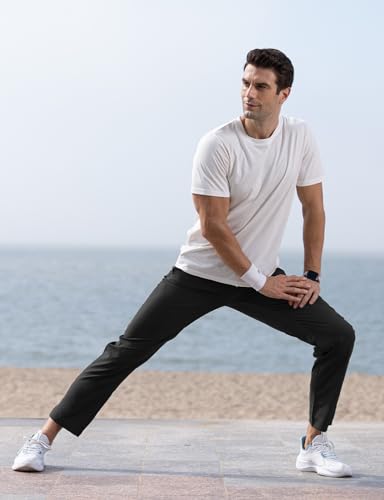TBMPOY Men's Hiking Pants Quick Dry Lightweight Travel Track Running Active Jogger Sweatpants with Pockets Dark Blue M