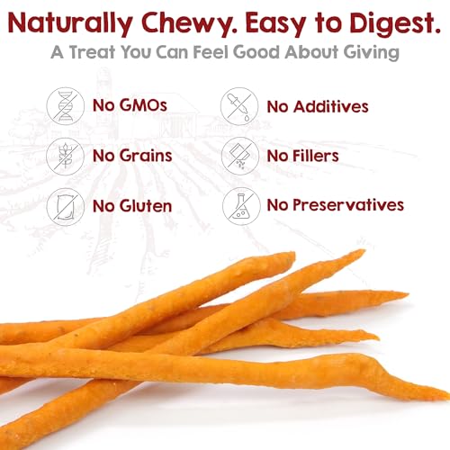 Riley's Slims Dried Sweet Potato Dog Treats - Dehydrated Chews for Dogs - Single Ingredient USA Sourced Made in The USA - 7.5 oz