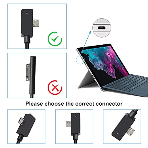 Surface 3 Charger 13W 5.2V 2.5A AC Power Adapter Charger Cord Replacement for Microsoft Surface 3, Model 1623 1624 1645 Tablet with USB Charging Port 4.9Ft Cable-1.5m(Not Compatible Surface Pro 3)