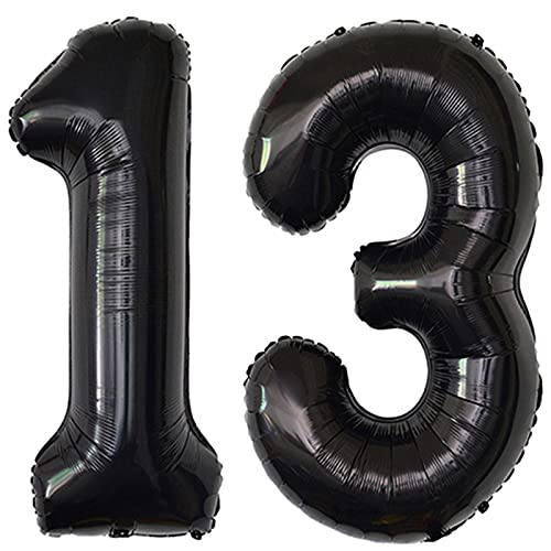 Black 30 Number Balloons Giant Jumbo Number 30 Foil Mylar Balloons for Women Men 30th Birthday Party Supplies 30 Anniversary Events Decorations