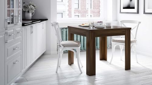 Mobili Fiver, Square extendable Dining Table, Eldorado, 35.4(70.9) x35.4 in, White Ash, for 4-8 People, Expandable Dining Table for Kitchen, Italian Furniture