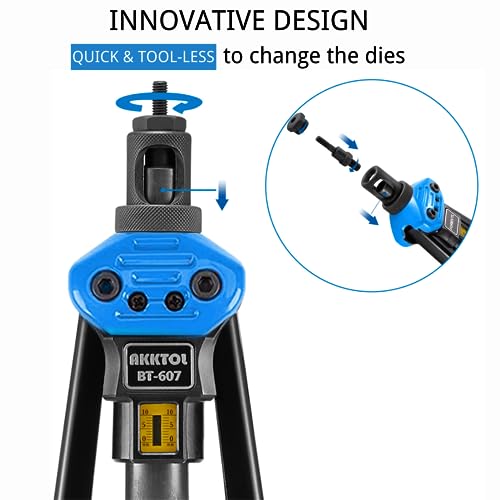 AKKTOL Rivet Nut Tool, 16" Rivnut Tool Kit with 15 Metric and SAE Mandrels, 125-PCS Rivet Nut Assortment Kit, Rugged Carrying Case, Ideal for Sheet Metal & Automotive Work