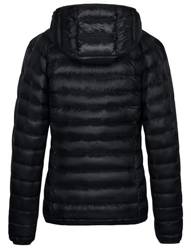 wantdo Women's Packable Down Jackets Lightweight Spring Jackets (Black, Small)