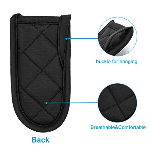 Evoio Cast Iron Skillet Handle Covers, Pan Pot Handle Covers Heat Resistant, Hot Handle Covers, Pan Pot Cast Iron Skillet Handle Holder Sleeves Mitt for Kitchen, BBQ and Baking Cookware (2-Pack Black)