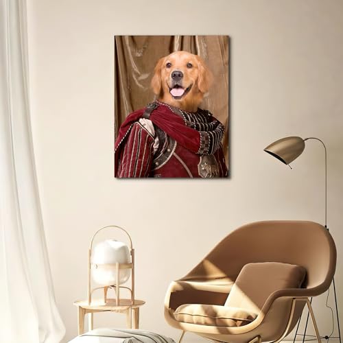 Custom Canvas Prints with Your Pet Photos,Custom Pet Portrait from Photo,Pet Wall Art Funny Pet Birthday Gift Personalized Unique Gift for Dad (Type 6, 6” X 8“)