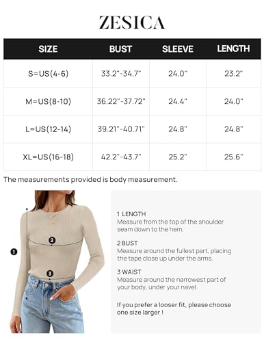 ZESICA Women's Long Sleeve Crewneck Shirts 2024 Fall Knit Sweater Slim Fitted Casual Basic Tee Tops,Rose,XSmall