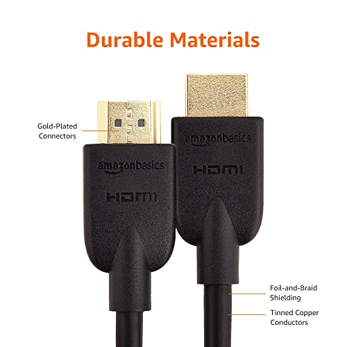 Amazon Basics High-Speed 4K Ultra HD HDMI 2.0 Cable / Cord, 15ft / 4.5m, 18 Gbps, 60 Hz, 2160p, 48 bit, male-to-male, Ethernet Ready, 3D, Black