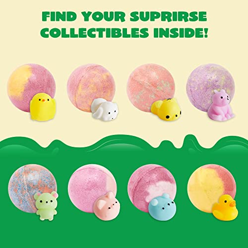 JOYIN 8 Pack Big Bath Bombs for Kids with Mochi Toy, Surprise Toy Inside, Natural Essential Oil SPA Bath Fizzies Set, Kids Safe Party Favors for Boys and Girls