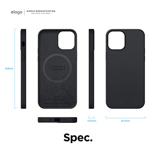 elago Magnetic Silicone Case Compatible with iPhone 12 Pro Max 6.7 inch - Built-in MagSafe Magnets Compatible with MagSafe Accessories (Black)