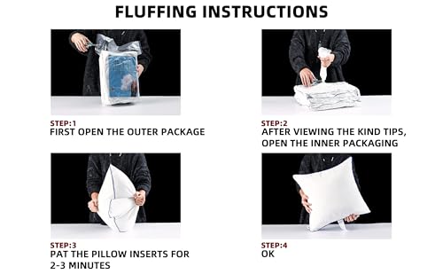 Wuuyuef 12 x 20 Pillow Insert Set of 2 Indoor Throw Pillow Insert, Rectangle Decorative Pillows Inserts, Throw Pillows for Couch,Throw Pillows for Bed,White Throw Pillows