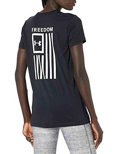 Under Armour Womens New Freedom Flag T-Shirt, Black (001)/White, Medium