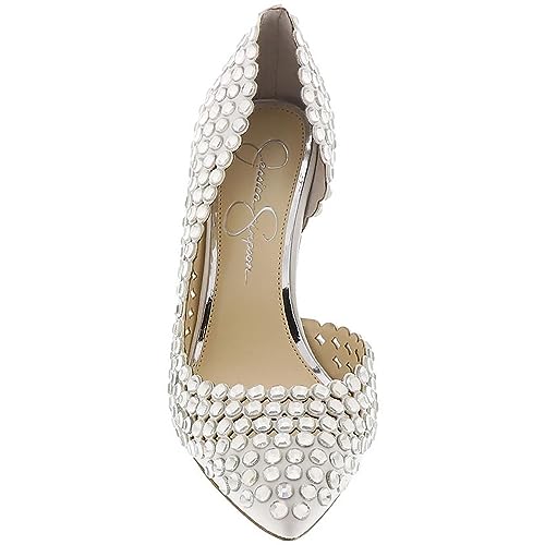 Jessica Simpson Women's Preppi D'Orsay Pump, White, 10