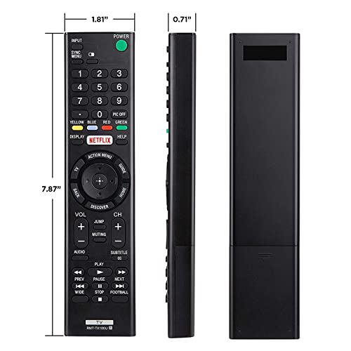 【Pack of 2】 RMT-TX100U Replacement Remote Control for All Sony-TV-Remote, for Sony Bravia TVs, for All Sony 4K UHD LCD LED HD Smart TVs with Shortcut Buttons Netflix