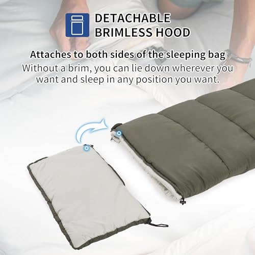 Naturehike Camping Sleeping Bag,Spliceable Double Sleeping Bag for Adults&Kids, Cold&Warm Weather, Lightweight, Waterproof, Sleep Bag, LD150 Black