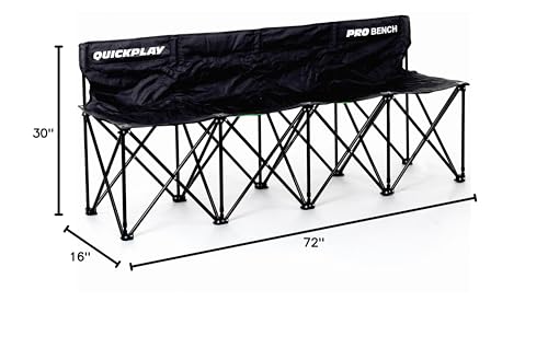QUICKPLAY PRO Portable Folding Bench Range 4, 6, 9 Seats & 6 Seat Shelter | Fast Set-Up Heavy Duty Bench