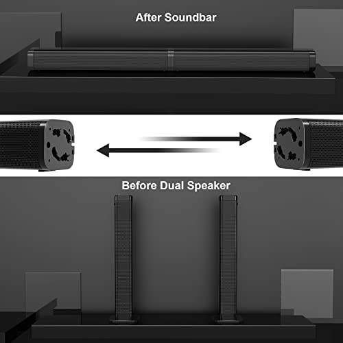 GEOYEAO Sound Bars for TV with Subwoofer, 2.1ch Home Audio Speaker & 3D & 240W Deep Bass Subwoofer Bluetooth 2-in-1 Detachable TV Surround Sound Speaker System