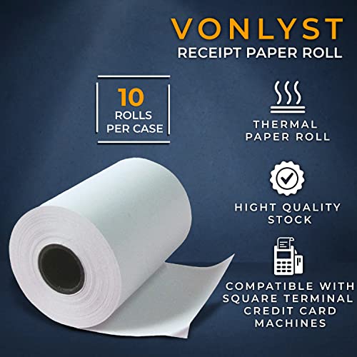 Vonlyst Receipt Paper Roll for Square Terminal Credit Card Machine (10 rolls)