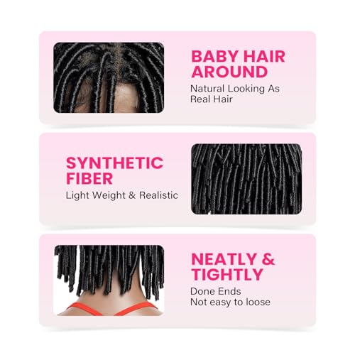 PROTEA Braided Wigs for Black Women, Full Lace Frontal Box Braids Wigs with Baby Hair, Lightweight Synthetic Fully Handmade Braided Wig, 16 Inch #2 Natural Color