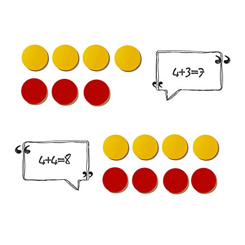 TOMMYHOME Plastic Two-Color Counter,Red/Yellow Two Side 1000 PCS,Counting Manipulatvies, Math Counters for Kids, Counting Chips