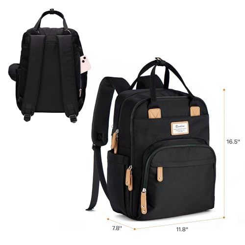 RUVALINO Diaper Bag Backpack, Multifunction Travel Pack Maternity Baby Changing Bags, Large Capacity, Waterproof, Gray