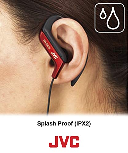 JVC Clip Style Headphone Blue Lightweight and Comfortable Ear Clip. Splash Proof Water Resistant Powerful Sound with Bass Boost HAEB75BA (Pack of 2)