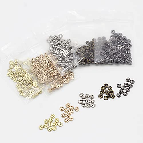 50 PCS 2 Hole Mini Metal Round Buttons Small Bread Buttons for Doll Clothes Bag Deoration Sewing Craft (Bronze, 3mm)
