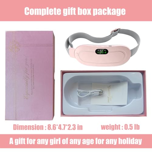 Heating Pad for Period Cramps, Three-Speed Adjustment,Portable Cordless Rechargeable Heating Pad for Menstrual Pain Relief Electric Heat Belt,Gifts for Her Women Girl Wife (Pink)