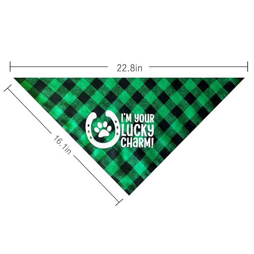 St. Patrick's Day Dog Bandana, 2 Pack Holiday Cat Irish ShamrockLucky Bandana for Large Medium Small Puppies Pets