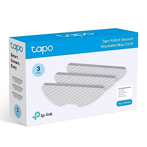 TP-Link Tapo Robot Vacuum Washable Mop Cloth | Compatible with Tapo RV30 Plus, Tapo RV30, Tapo RV10 Plus, Tapo RV10 | Washable Mop Cloth ×3 | Reusable | Easy Setup | (Tapo RVA300),Gray
