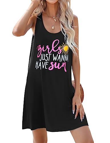 JiniGolla Women's Swimsuit Coverups Summer Beach Cover Up Dress Lightweight Bikini Cover Up American Flag S