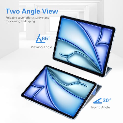 ProCase Smart Case for iPad Air 13 Inch Case 2024 M2, Slim Stand Translucent Hard Back Shell Smart Folio Cover Support Auto Wake/Sleep for iPad Air 13" 2024 Air M2 -Airblue